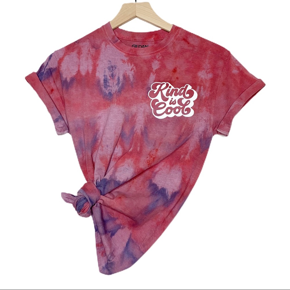 T-SHIRT Tie Dye Kind Is Cool Purple Blue Red Small